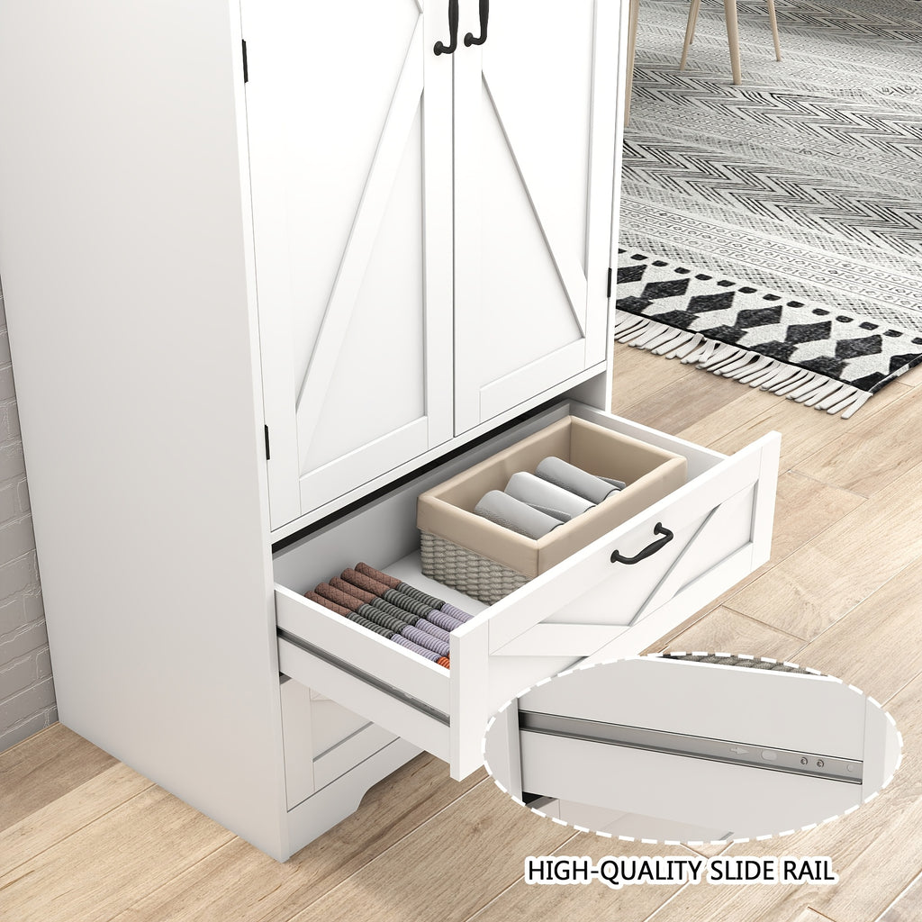 Armoire Wardrobe Closet with Doors, 65.3\