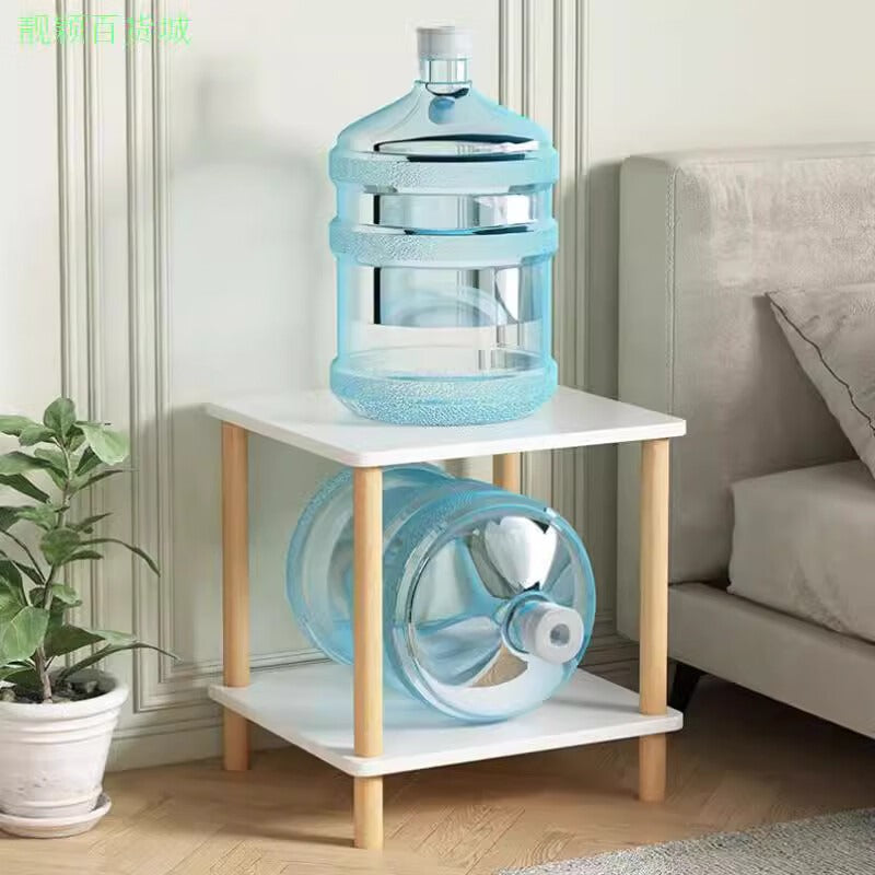 BONNLO Modern Nightstand | Easy 2-Tier Design with Solid Wood Legs, Small Storage Cabinet for Bedroom and Living Room, White End