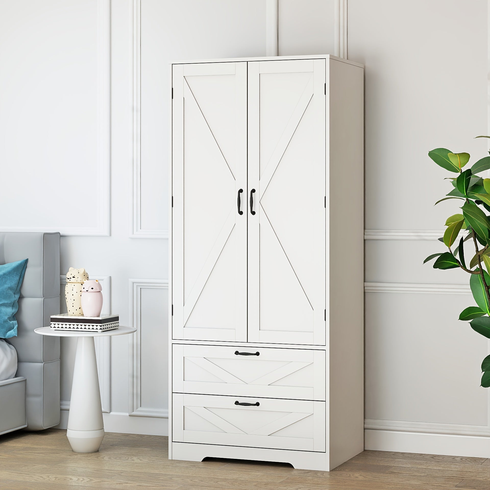Armoire Wardrobe Closet with Doors, 65.3\