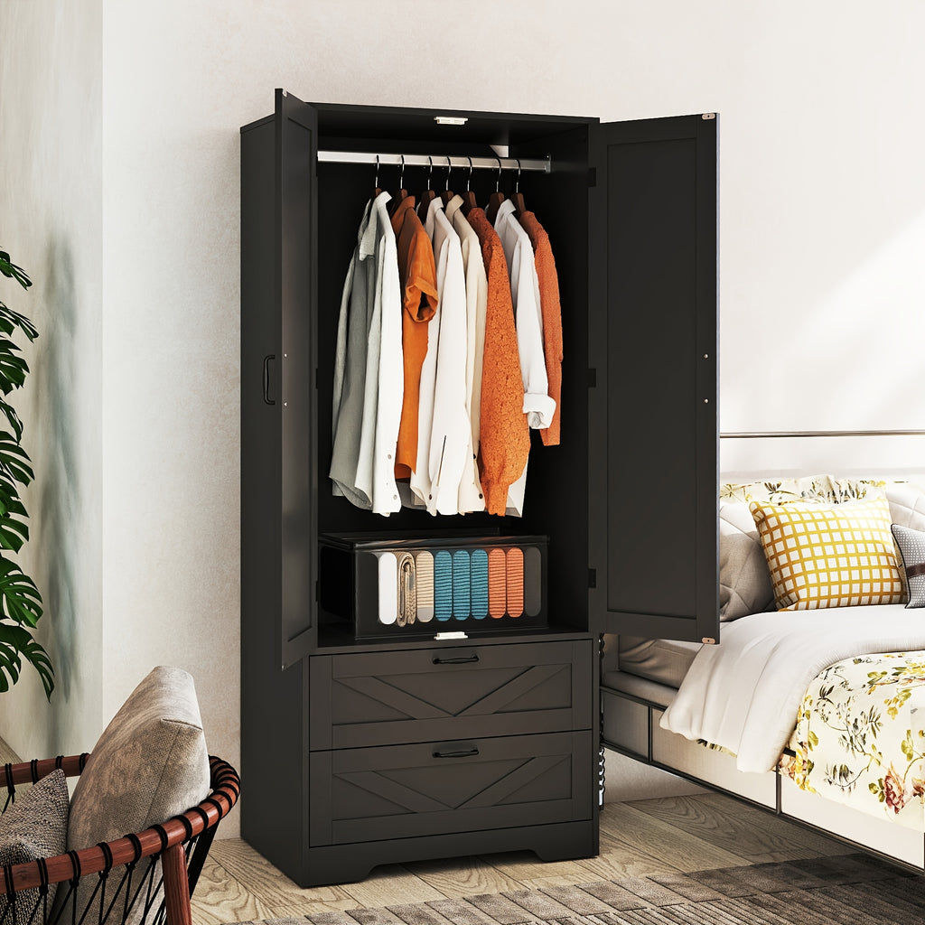 Armoire Wardrobe Closet with Doors, 65.3\