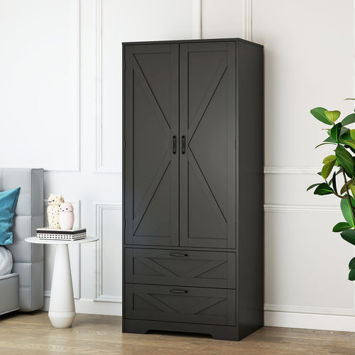 Armoire Wardrobe Closet with Doors, 65.3\