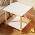 BONNLO Modern Nightstand | Easy 2-Tier Design with Solid Wood Legs, Small Storage Cabinet for Bedroom and Living Room, White End