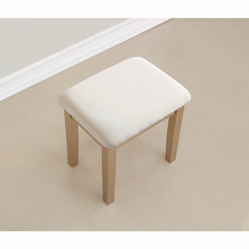 Glamorous Makeup Vanity Table and Stool Set in Golden Finish, Ideal for Bedroom, Dressing Room, Vanity Area, Elegant and Stylish, Perfect for Personal Grooming, Compact Design