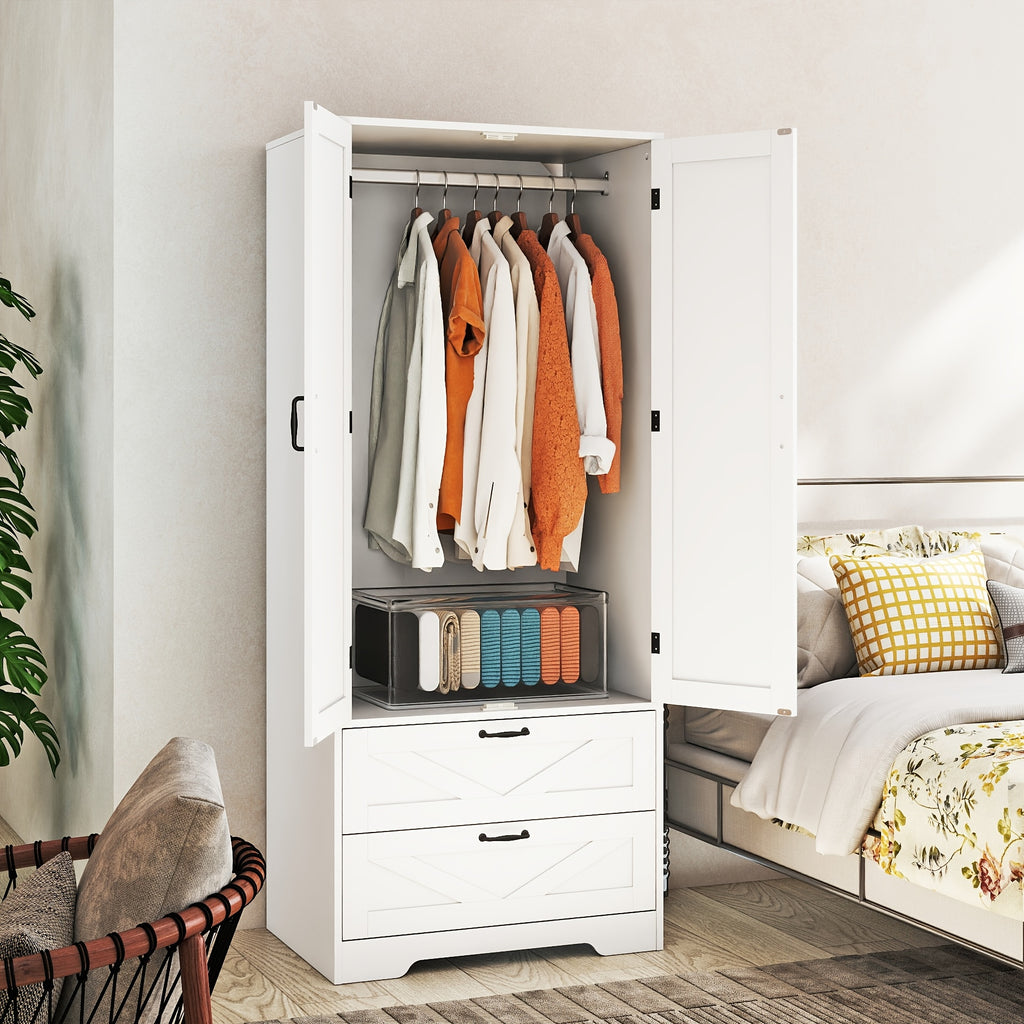 Armoire Wardrobe Closet with Doors, 65.3\