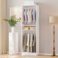 Modern Modular Closet System with Drawers, Hanging Rods & Shelves - MDF\u002FFiberboard Wardrobe Organizer Suitable for Entry, Bedroom, Living Room, Tall Storage Cabinet Unit with Hanging Space, Shelves & -Standing, Assembly